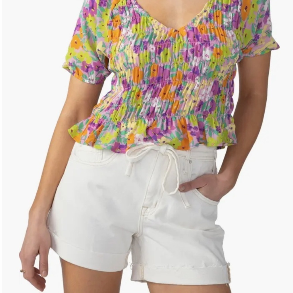 Sanctuary Floral Print Smocked Women's Top - Nordstrom